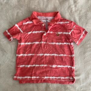GAP Kids 3T red white tie dyed cotton Striped Polo shirt